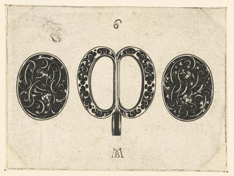 Buckle between two ovals, Michiel le Blon, 1597 - c. 1626 Canvas Print