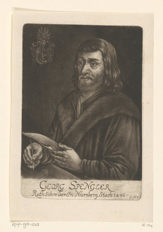 Portrait of Georg Spengler, Georg Fennitzer, 1656 - 1722 Canvas Print