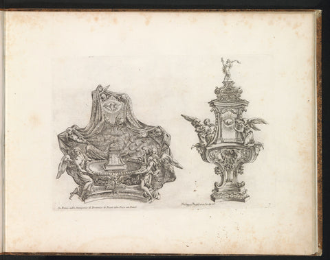 Designs for basins and monstransen, Filippo Passarini, 1698 Canvas Print