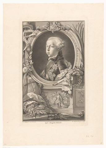 Portrait of William V of Orange-Nassau, Jacques Beauvarlet, in or after 1765 - 1797 Canvas Print