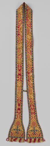 Stole of silk with a pattern of four passes inside ovals, , 1850 - 1900 Canvas Print