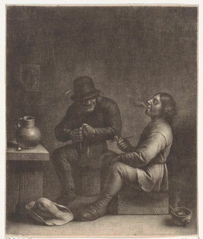 Two pipe-smoking men, Wallerant Vaillant, 1658 - 1677 Canvas Print