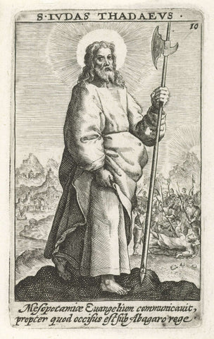 Apostle Judas Thaddeus, Crispijn van de Passe (I), 1574 - 1637 Canvas Print