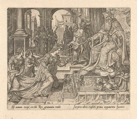 Esther for Ahasuerus, Philip Galle, 1564 Canvas Print