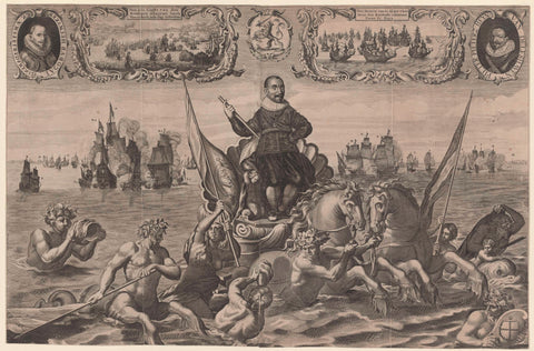 Zegewagen van Maarten Tromp, 1639, Salomon Savery (attributed to), 1639 Canvas Print