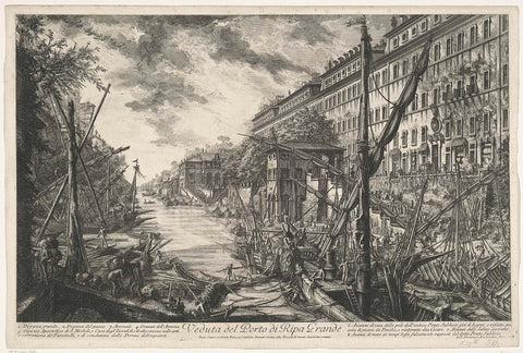 Porto di Ripa Grande te Rome, Giovanni Battista Piranesi, 1748-1778 Canvas Print