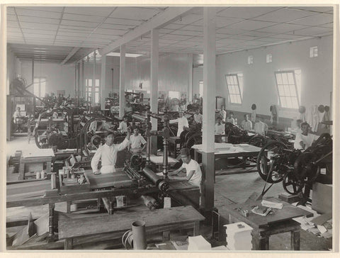 Linieermachines at the printing plant, T. Kaneo, 1921 Canvas Print