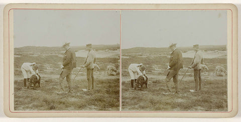 Group portrait on the heath between the sheep, Geldolph Adriaan Kessler (possibly), 1904 Canvas Print