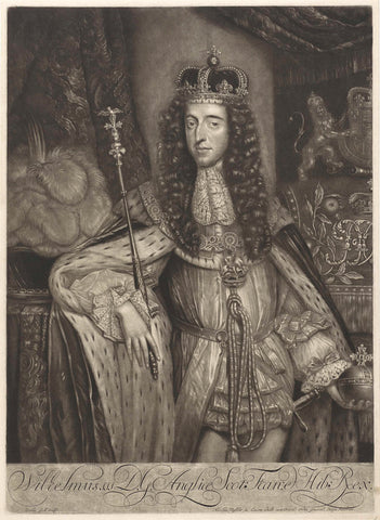 Portrait of William III, Prince of Orange-Nassau, King of England, Jacob Gole, 1689-1724 Canvas Print