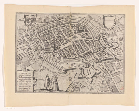 Map of the city of Groningen, Frans Hogenberg, 1657 Canvas Print