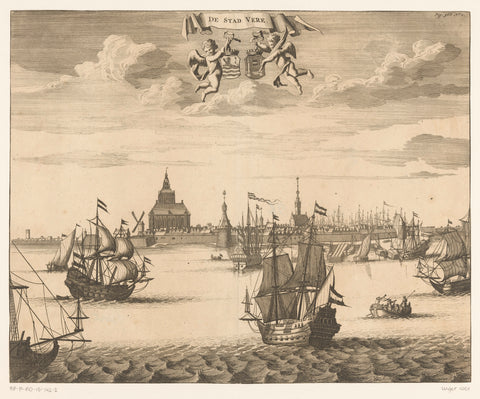 View of Veere, anonymous, 1696 Canvas Print