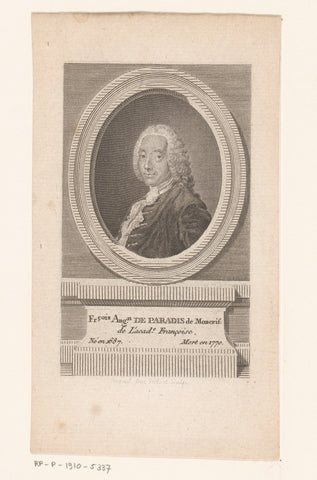 Portret van François-Augustin de Paradis de Moncrif, François Robert Ingouf, 1778–1787 Canvas Print