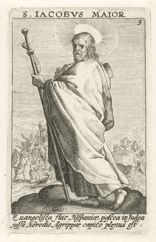 Apostle James the Superior, Crispijn van de Passe (I), 1574 - 1637 Canvas Print