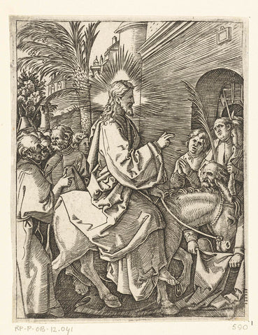 Entry of Christ into Jerusalem, Marcantonio Raimondi, 1510 - 1515 Canvas Print