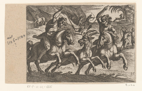 Hunting of deer bucks, Antonio Tempesta, 1598 Canvas Print