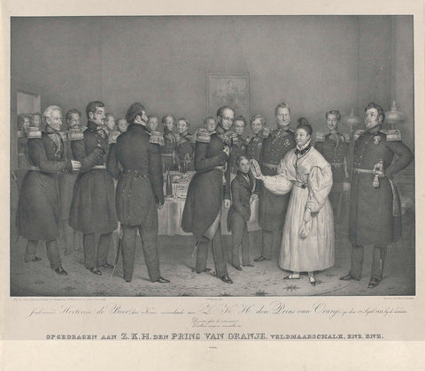 Offering the immortellenkrans by damsel Hortense de Boer to the Prince of Orange, 1831, Franciscus Bernardus Waanders, 1831 Canvas Print