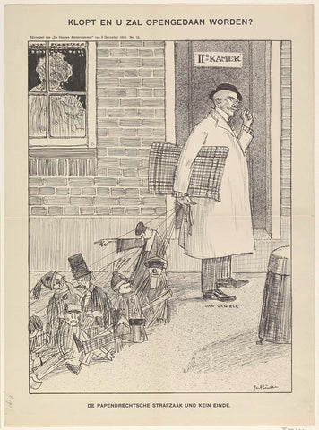 Cartoon about the Papendrecht criminal case, 1910, Jan Rinke, 1910 Canvas Print