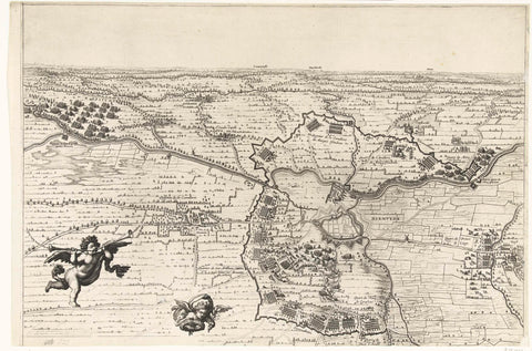 Map of the siege of Diksmuide (top), 1647, anonymous, 1647 Canvas Print