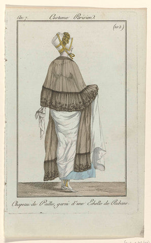 Journal des Dames et des Modes, Costume Parisien, 19 April 1799, Year 7 (102) : Chapeau de Paill (...), anonymous, 1799 Canvas Print