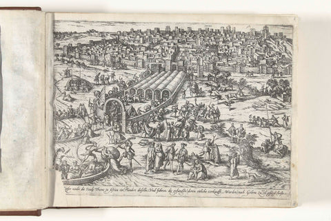 Conquest of Tunis, Frans Hogenberg, 1574 - 1578 Canvas Print