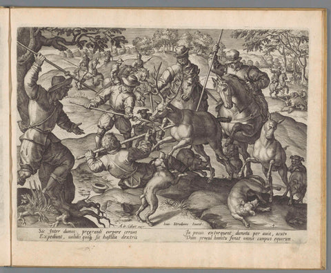 Fox Hunt, Monogrammist FLB, 1580 - 1618 Canvas Print