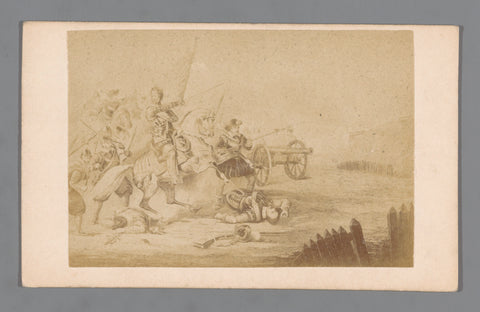 Photo reproduction of an engraving by Prince Maurits that appalled Bergen op Zoom in 1588, anonymous, 1850 - 1900 Canvas Print