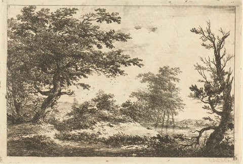 Landscape with hill, water and trees, Hermanus van Brussel, c. 1800 - in or before 1815 Canvas Print