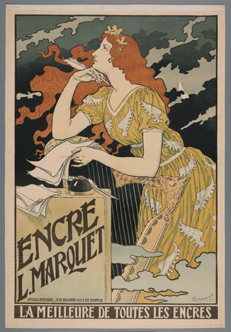 Encre L. Marquet, 1892, Eugène Grasset, 1892 Canvas Print