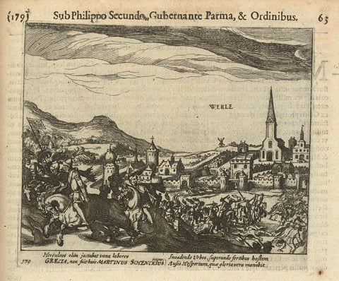 Schenck expelled from Werl, 1586, Simon Frisius, 1621- 1622 Canvas Print