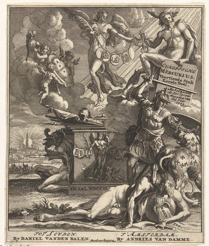 Title page for: Europische Mercurius Fourteenth Piece First Part, 1703, Pieter Sluyter, 1703 Canvas Print