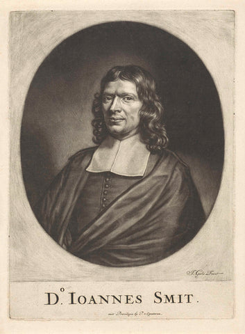 Portrait of the preacher Johannes Smit, Jacob Gole, 1670 - 1724 Canvas Print