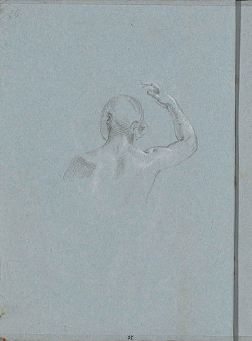 Woman with raised arm and bare shoulders, Lorenzo Baldissera Tiepolo (circle of), c. 1751 Canvas Print