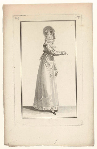 Journal des Dames et des Modes, Costume Parisien, 5 janvier 1819 (1787), anonymous, 1819 Canvas Print