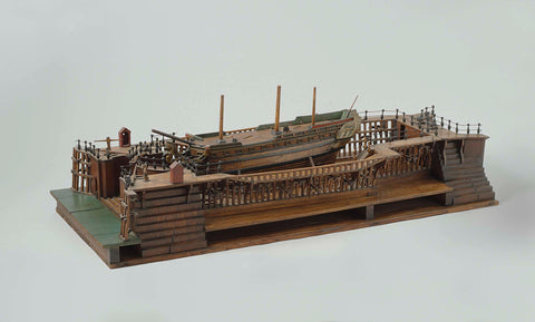 Model of the Dry Dock at Flushing, 's Lands Werf Vlissingen (possibly), c. 1783 Canvas Print