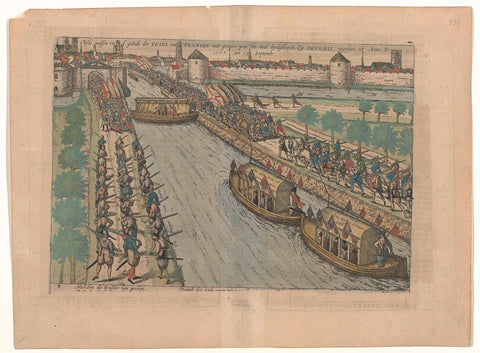 Entry of Prince William of Orange into Brussels, 1577, Frans Hogenberg, 1588 Canvas Print