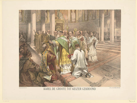 Charlemagne crowned emperor, 800, Charles Rochussen, Samuel Lankhout &Co, 1878 - 1880 Canvas Print