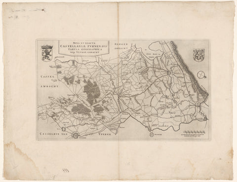 Map of the kasselrij Veurne, anonymous, 1735 Canvas Print