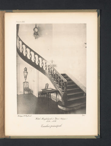 Stairs from the ground floor to the first floor of Hotel Merghelynck in Ypres, Belgium, Hector Heylbroeck, c. 1889 - in or before 1894 Canvas Print