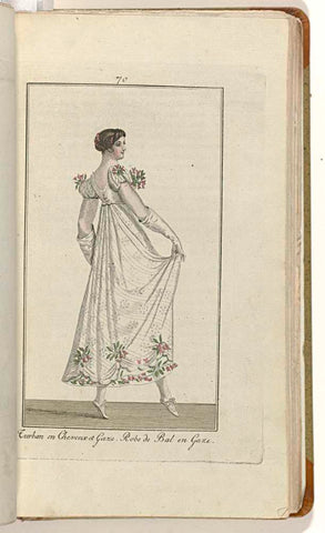 Elegantia, or magazine of fashion, luxury and taste for ladies, February 1809, No. 70: Turban and Cheveux et Gaze..., anonymous, 1809 Canvas Print