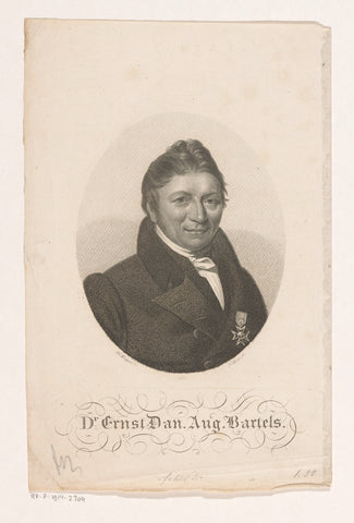Portrait of Ernst Daniel August Bartels, Johann Friedrich Bolt, 1839 Canvas Print