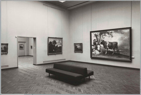 Room 215 with paintings including The Bull of Paulus Potter, benches for visitors and a passage, c. 1981 Canvas Print