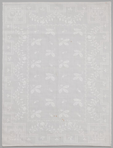 Napkin of linen damask with weapons, anonymous, c. 1803 - c. 1825 Canvas Print