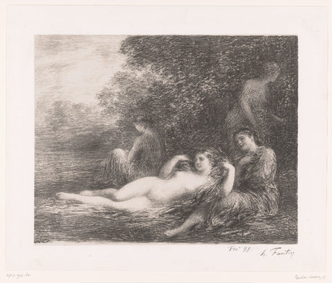 Vier baadsters, Henri Fantin-Latour, 1898 Canvas Print