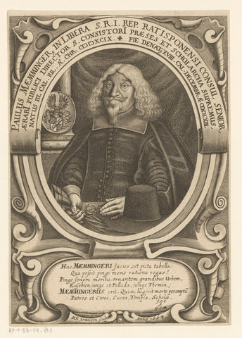 Portrait of Paul Maemminger, Matthias of Sommer, 1664 Canvas Print