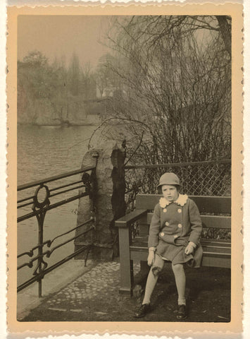 Isabel Wachenheimer on a bench on the Alster River in Hamburg, in 1935, anonymous, 1935 Canvas Print