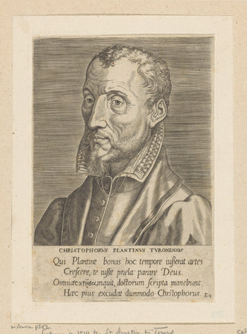 Portrait of Christoffel Plantijn, Philips Galle, 1572 Canvas Print