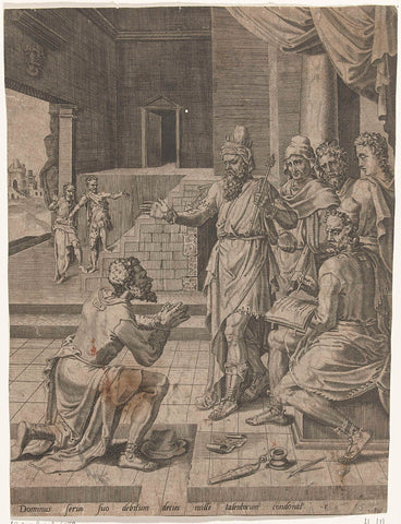 Cancellation of the debt of the servant by the king, Dirck Volckertsz. Coornhert, 1554 Canvas Print