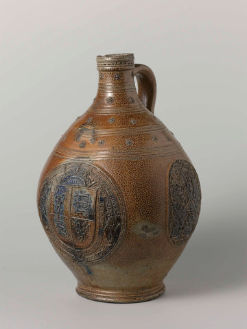 Jug with the coat of arms of England, anonymous, c. 1594 - c. 1600 Canvas Print