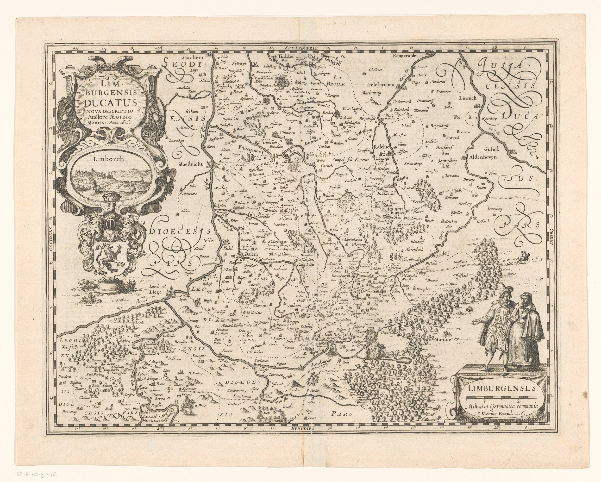 Map of the Duchy of Limburg with a view of the | CanvasPrints.com