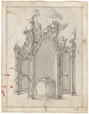 Design for a confessional, Karl Beer, c. 1750 Canvas Print